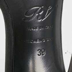 Roger Vivier Black Leather Viv' Choc Back Bow Sandals Size 39