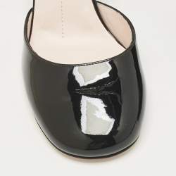 Pre Owned Roger Vivier Black Patent Leather Viv Podium Pumps Size 39