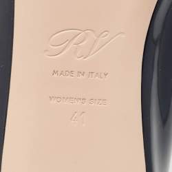 Pre Owned Roger Vivier Navy Blue Patent Leather Trompette Pumps Size 41