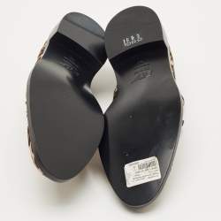 Pre Owned Roger Vivier Brown Leopard Print Calf Hair Lace Up Oxfords Size 40