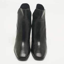 Pre Owned Roger Vivier Black Leather Polly Booties Size 40.5