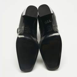 Pre Owned Roger Vivier Black Leather Polly Booties Size 40.5