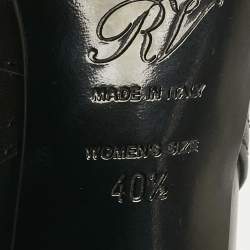 Pre Owned Roger Vivier Black Leather Polly Booties Size 40.5