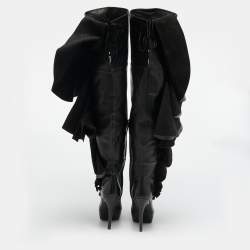 مملوكة مسبقًا Roger Vivier Viv Size 36 Black Leather Knee Length Boots                