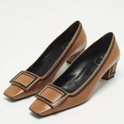 Pre Owned حذاء كعب عالي روجر فيفييه بيل جلد لامع أسود مقاس 37