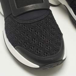 Pre Owned Roger Vivier Running Buckle Size 37.5 Black Fabric and Leather Slip On Sneakers
