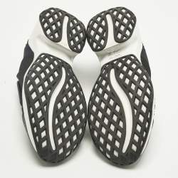 Pre Owned Roger Vivier Running Buckle Size 37.5 Black Fabric and Leather Slip On Sneakers