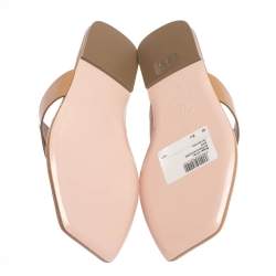 Pre Owned Roger Vivier Brown Leather Thong Flats Size 36