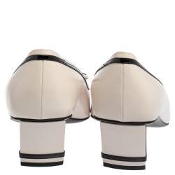 Pre Owned Roger Vivier Black/White Leather and Patent Leather Belle Vivier Pumps Size 39