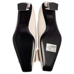 Pre Owned Roger Vivier Black/White Leather and Patent Leather Belle Vivier Pumps Size 39