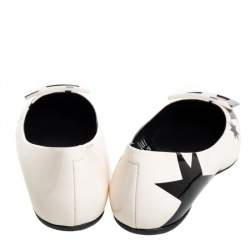 Pre Owned Roger Vivier White/Black Patent Leather Gommette Ballet Size 40