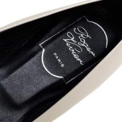 Pre Owned Roger Vivier White/Black Patent Leather Gommette Ballet Size 40