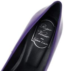 Roger Vivier Limited Edition Purple Patent Leather Trompette Pumps Size 39.5