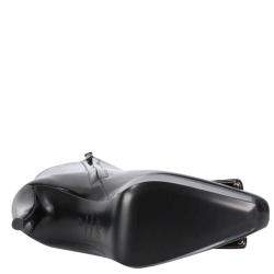 Pre Owned Roger Vivier Black Leather Vivier Choc Covered Buckle Platform Booties Size IT 36