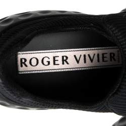 Roger Vivier Black Canvas Sneaky Viv Embellished Slip On Sneakers Size 39