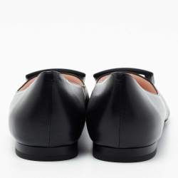 Roger Vivier Black Leather Gommette Pointed Toe Ballet Flats Size 39