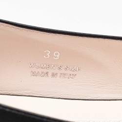 Roger Vivier Black Leather Gommette Pointed Toe Ballet Flats Size 39