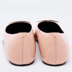 Pre Owned Roger Vivier Beige Patent Leather Trompette Ballet Flats Size 41