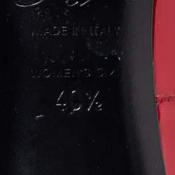 Pre Owned Roger Vivier Burgundy Patent Leather Trompette Pumps Size 40.5