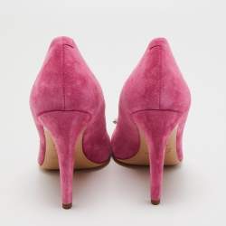 Roger Vivier Pink Suede Chain Detail Round Toe Pumps Size 39