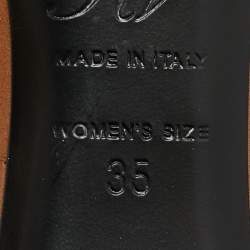 Pre Owned Roger Vivier Brown Leather Trompette Pumps Size 35