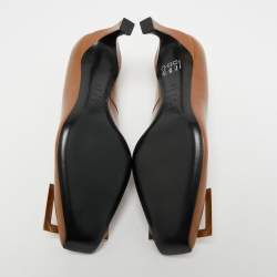 Pre Owned Roger Vivier Brown Leather Trompette Pumps Size 35