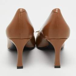 Pre Owned Roger Vivier Brown Leather Trompette Pumps Size 35