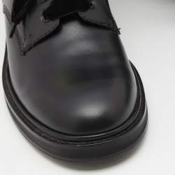 Roger Vivier Black Leather and Suede Viv Rangers Strass Buckle Combat Boots Size 42