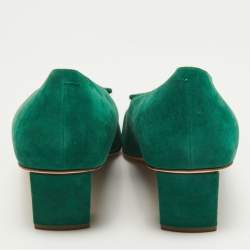 Roger Vivier Green Suede Belle Block Heel Pumps Size 42