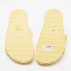 Roger Vivier Yellow Leather Slidy Viv Slides Size 36