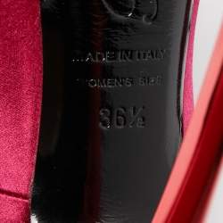 Roger Vivier Pink Satin Embellished Platform Pumps Size 36.5
