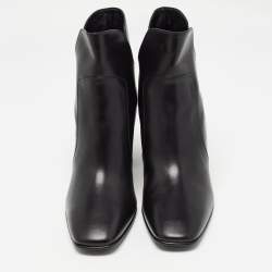 Roger Vivier Black Leather Buckle Ankle Boots Size 40.5