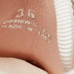 Pre Owned Roger Vivier White Leather Vivier Desert Slip On Sneakers Size 36