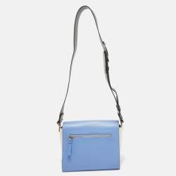 Roger Vivier Blue/White Leather Flap Shoulder Bag