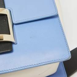 Roger Vivier Blue/White Leather Flap Shoulder Bag