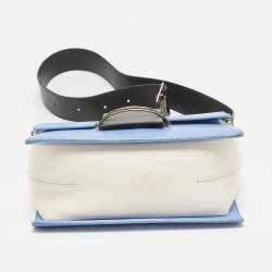 Roger Vivier Blue/White Leather Flap Shoulder Bag