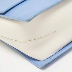 Roger Vivier Blue/White Leather Flap Shoulder Bag
