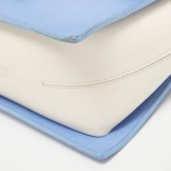 Roger Vivier Blue/White Leather Flap Shoulder Bag