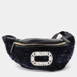 Roger Vivier Navy Blue Canvas and Leather belt bag