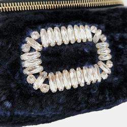 Roger Vivier Navy Blue Canvas and Leather belt bag