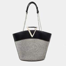 Roger Vivier Black Grey Canvas and Leather shoulder bag