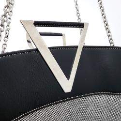 Roger Vivier Black Grey Canvas and Leather shoulder bag