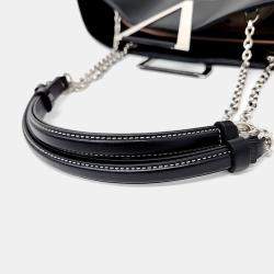 Roger Vivier Black Grey Canvas and Leather shoulder bag