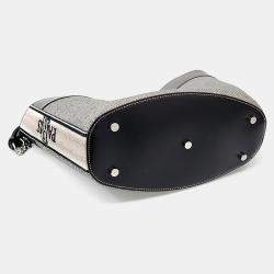 Roger Vivier Black Grey Canvas and Leather shoulder bag