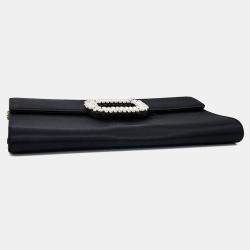 Pre Owned Roger Vivier Black Satin satin clutch and shoulder bag