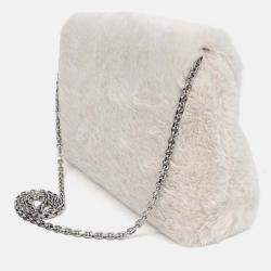 Pre Owned Roger Vivier Beige Fur chain shoulder bag