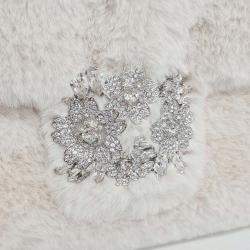 Pre Owned Roger Vivier Beige Fur chain shoulder bag