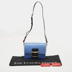 Pre Owned Roger Vivier Tricolor Leather Viv Flap Shoulder Bag