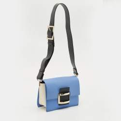 Pre Owned Roger Vivier Tricolor Leather Viv Flap Shoulder Bag