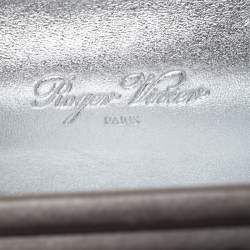 Pre Owned Roger Vivier Metallic Silver Satin Belle Clutch